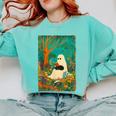 Groovy Ghost Reading Book Cat Halloween Ghost Teacher Comfort Colors Sweatshirt Chalky Mint Groovy Ghost Reading Book Cat Halloween Ghost Teacher Comfort Colors Sweatshirt Chalky Mint