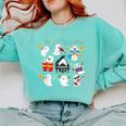 Halloween Music Teacher Ghost Playing Musical Instruments Comfort Colors Sweatshirt Chalky Mint Halloween Music Teacher Ghost Playing Musical Instruments Comfort Colors Sweatshirt Chalky Mint