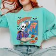 Halloween Skeleton Geography Teacher Pumpkin Bats Classroom Comfort Colors Sweatshirt Chalky Mint Halloween Skeleton Geography Teacher Pumpkin Bats Classroom Comfort Colors Sweatshirt Chalky Mint