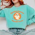 Halloween Teacher Crew Spooky Season Retro Ghost Comfort Colors Sweatshirt Chalky Mint Halloween Teacher Crew Spooky Season Retro Ghost Comfort Colors Sweatshirt Chalky Mint