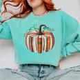 Halloween Teacher Librarians Fall Book Pumpkin Retro Reading Comfort Colors Sweatshirt Chalky Mint