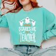 Halloween Teacher Nothing Scares Me Women Men Teachers Comfort Colors Sweatshirt Chalky Mint Halloween Teacher Nothing Scares Me Women Men Teachers Comfort Colors Sweatshirt Chalky Mint