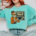 Halloween Teacher Six Seven Meme 6 7 Skeleton Spooky Costume Comfort Colors Sweatshirt Chalky Mint