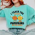 Halloween Teacher I Teach The Cutest Pumpkins In The Patch Comfort Colors Sweatshirt Chalky Mint Halloween Teacher I Teach The Cutest Pumpkins In The Patch Comfort Colors Sweatshirt Chalky Mint