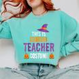 Halloween Teachers This Is My Tired Teacher Costume Comfort Colors Sweatshirt Chalky Mint