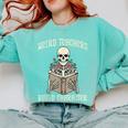 Halloween Weird Teachers Build Character Costume Men Women Comfort Colors Sweatshirt Chalky Mint