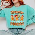 Hangin With My Cookies Gingerbread Men Women Xmas Teacher Comfort Colors Sweatshirt Chalky Mint Hangin With My Cookies Gingerbread Men Women Xmas Teacher Comfort Colors Sweatshirt Chalky Mint
