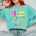Happy Dot Day 2025 Teacher Kids Girls Colorful Polka Dot Day Comfort Colors Sweatshirt Chalky Mint