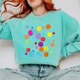 Happy Dot Day Colorful Polka Dot Art Teacher Student Kids Comfort Colors Sweatshirt Chalky Mint