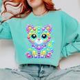 Happy Dot Day Colorful Polka Dot Cat Kitten Teachers Kids Comfort Colors Sweatshirt Chalky Mint Happy Dot Day Colorful Polka Dot Cat Kitten Teachers Kids Comfort Colors Sweatshirt Chalky Mint