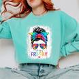 Happy Fri-Yay Friday Teacher Life Happy Friday Comfort Colors Sweatshirt Chalky Mint