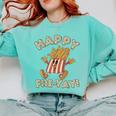 Happy Fri Yay Retro French Fries Friday Lovers Fun Teacher Comfort Colors Sweatshirt Chalky Mint Happy Fri Yay Retro French Fries Friday Lovers Fun Teacher Comfort Colors Sweatshirt Chalky Mint