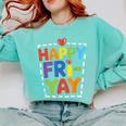 Happy Fri-Yay Teacher Life Weekend Pun Happy Friday Comfort Colors Sweatshirt Chalky Mint Happy Fri-Yay Teacher Life Weekend Pun Happy Friday Comfort Colors Sweatshirt Chalky Mint