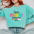 Happy Friyay Teacher School Friday Weekend Vibes Comfort Colors Sweatshirt Chalky Mint Happy Friyay Teacher School Friday Weekend Vibes Comfort Colors Sweatshirt Chalky Mint