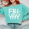 Happy Friyay Teacher Shirt Cute Teacher Fashion Fri-Yay Comfort Colors Sweatshirt Chalky Mint