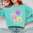 Happy To See Your Face Teacher Flower Back To School Comfort Colors Sweatshirt Chalky Mint Happy To See Your Face Teacher Flower Back To School Comfort Colors Sweatshirt Chalky Mint