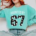 Haunted By 6 7 67 Six Seven Halloween Teacher Mom Comfort Colors Sweatshirt Chalky Mint