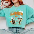 Haunted By 6-7 Halloween Math Teacher Joke Comfort Colors Sweatshirt Chalky Mint Haunted By 6-7 Halloween Math Teacher Joke Comfort Colors Sweatshirt Chalky Mint