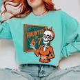 Haunted By 6-7 Six Seven 67 Math Teacher Halloween Skeleton Comfort Colors Sweatshirt Chalky Mint Haunted By 6-7 Six Seven 67 Math Teacher Halloween Skeleton Comfort Colors Sweatshirt Chalky Mint