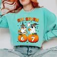 Haunted By 67 Boo Ghost Pumpkin Halloween Teacher Comfort Colors Sweatshirt Chalky Mint Haunted By 67 Boo Ghost Pumpkin Halloween Teacher Comfort Colors Sweatshirt Chalky Mint