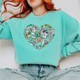 Heart Shape Art Teacher And Painting Sketching Artist Comfort Colors Sweatshirt Chalky Mint