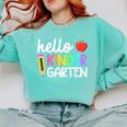 Hello Kindergarten Team Kinder Back To School Teacher Kids Comfort Colors Sweatshirt Chalky Mint