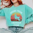 Hocus Pocus Everybody Focus Witch Halloween Teacher Women Comfort Colors Sweatshirt Chalky Mint