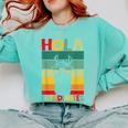Hola Estudiantes Spanish Teacher Back To School 2025 Comfort Colors Sweatshirt Chalky Mint