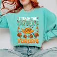 Humor I Teach The Cutest Turkeys Thanksgiving Teacher Comfort Colors Sweatshirt Chalky Mint