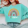 IA Crew Instructional Assistant Rainbow Teachers Aide Comfort Colors Sweatshirt Chalky Mint