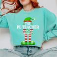 I'm The PE Teacher Elf Christmas Family Matching Comfort Colors Sweatshirt Chalky Mint