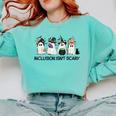 Inclusion Isn't Scary Boo Ghost Halloween Sped Teacher Comfort Colors Sweatshirt Chalky Mint Inclusion Isn't Scary Boo Ghost Halloween Sped Teacher Comfort Colors Sweatshirt Chalky Mint