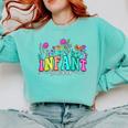 Infant Teacher Floral First Day Back To School Teaching Comfort Colors Sweatshirt Chalky Mint Infant Teacher Floral First Day Back To School Teaching Comfort Colors Sweatshirt Chalky Mint
