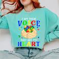 I Am Their Voice They Are My Heart Autism Awareness Teacher Comfort Colors Sweatshirt Chalky Mint