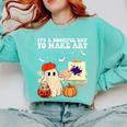 It's A Bootiful Day To Make Art Groovy Art Teacher Halloween Comfort Colors Sweatshirt Chalky Mint