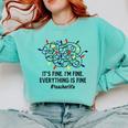 It's Fine I'm Fine Christmas Lights Teacher Xmas Comfort Colors Sweatshirt Chalky Mint