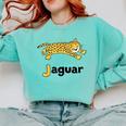 J Is For Jaguar ABC Alphabet T-Shirt For Teachers Students Comfort Colors Sweatshirt Chalky Mint