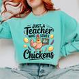 Just a Teacher Who Loves Chickens Chicken Farm Animal Lover Comfort Colors Sweatshirt Chalky Mint Just a Teacher Who Loves Chickens Chicken Farm Animal Lover Comfort Colors Sweatshirt Chalky Mint