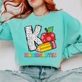 K Is For Kindergarten Teacher Pencil Apple Back To School Comfort Colors Sweatshirt Chalky Mint K Is For Kindergarten Teacher Pencil Apple Back To School Comfort Colors Sweatshirt Chalky Mint