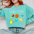 Kids Solar Systems Cute Planets Space Science Teacher School Comfort Colors Sweatshirt Chalky Mint