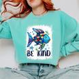 Be Kind Rainbow Fish Teacher Life Back To School Teaching Men Women Comfort Colors Sweatshirt Chalky Mint