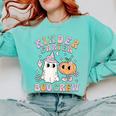 Kindergarten Boo Crew Halloween Floral Ghost Kinder Teacher Comfort Colors Sweatshirt Chalky Mint Kindergarten Boo Crew Halloween Floral Ghost Kinder Teacher Comfort Colors Sweatshirt Chalky Mint