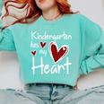 Kindergarten Has My Heart Buffalo Print Teacher Valentine Comfort Colors Sweatshirt Chalky Mint Kindergarten Has My Heart Buffalo Print Teacher Valentine Comfort Colors Sweatshirt Chalky Mint