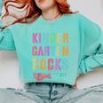 KINDERGARTEN ROCKS Teacher Crew Rock Star Kinder Team Comfort Colors Sweatshirt Chalky Mint KINDERGARTEN ROCKS Teacher Crew Rock Star Kinder Team Comfort Colors Sweatshirt Chalky Mint