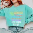 I Am A Kindergarten Teacher Shirt Creative Comfort Colors Sweatshirt Chalky Mint