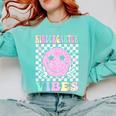 Kindergarten Vibes First Day Of School Kindergarten Teacher Comfort Colors Sweatshirt Chalky Mint