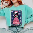 La Maestra Halloween Mexican Bingo Card Teacher Lottery Card Comfort Colors Sweatshirt Chalky Mint La Maestra Halloween Mexican Bingo Card Teacher Lottery Card Comfort Colors Sweatshirt Chalky Mint