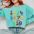Learning Math Numbers Counting Back To School Teacher For Men Women Girls Kids Comfort Colors Sweatshirt Chalky Mint