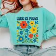 Leer Es Poder Cute Floral Boho Spanish Teacher Reading Comfort Colors Sweatshirt Chalky Mint Leer Es Poder Cute Floral Boho Spanish Teacher Reading Comfort Colors Sweatshirt Chalky Mint