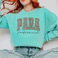 Leopard Paraprofessional Back To School Para Squad Teacher Comfort Colors Sweatshirt Chalky Mint Leopard Paraprofessional Back To School Para Squad Teacher Comfort Colors Sweatshirt Chalky Mint